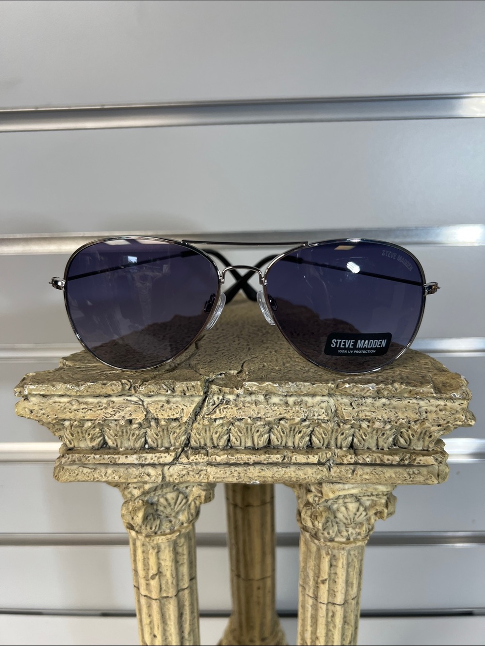 Steve Madden Aviator Sunglasses with Dark Blue Lenses